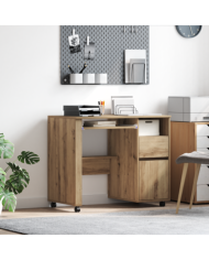 Bureau en Chêne Artisanal Chêne artisanal Bois d'ingénierie Moyen | Mobilier & Déco
