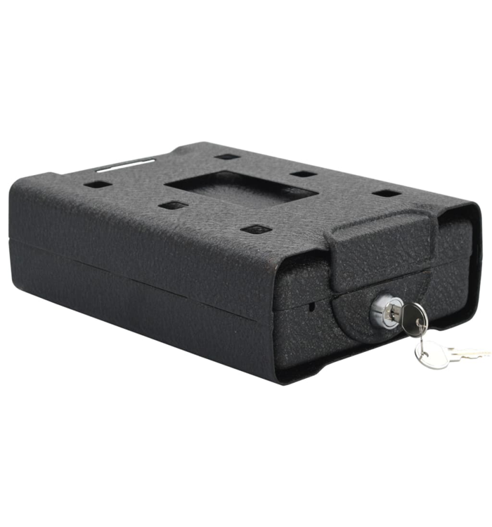 Coffre de Sécurité Noir Métal Petit Verrous Coffre de Sécurité | Mobilier & Déco