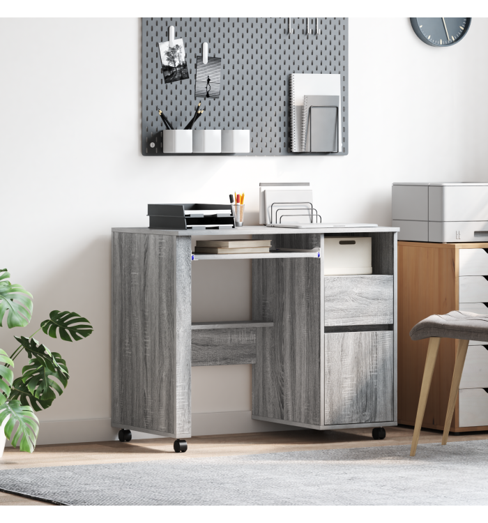 Bureau d'ordinateur gris Gris sonoma Bois d'ingénierie Moyen | Mobilier & Déco