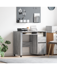 Bureau d'ordinateur gris Gris sonoma Bois d'ingénierie Moyen | Mobilier & Déco