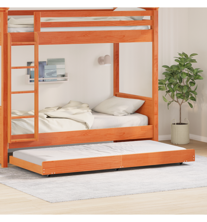 Cadre de lit Marron ciré Bois massif 80 x 200 cm Cadre de lit | Mobilier & Déco