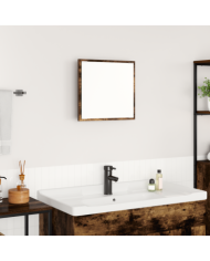 Miroir de salle de bain LED Chêne fumé 40x8.5x37 cm Bois technique | Mobilier & Déco
