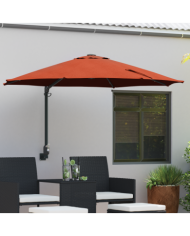 Parasol mural avec LEDs Terre cuite 248 cm | Mobilier & Déco