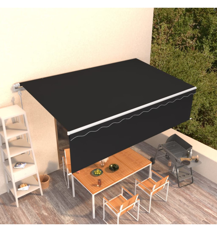 Auvent rétractable automatique avec store 5x3 m Anthracite | Mobilier & Déco
