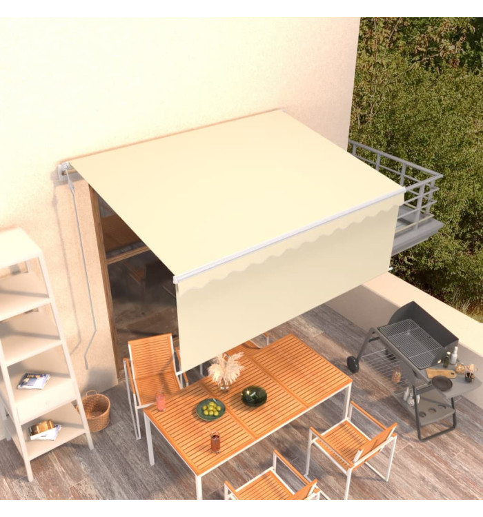 Auvent rétractable automatique avec store 3,5x2,5 m Crème | Mobilier & Déco