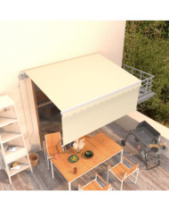Auvent rétractable automatique avec store 3,5x2,5 m Crème | Mobilier & Déco