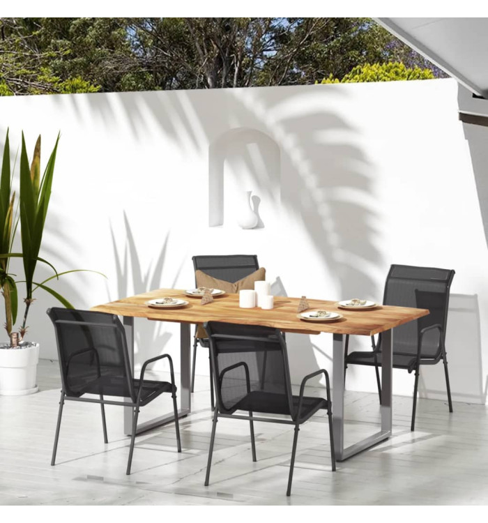 Chaises de jardin 4 pcs Acier et textilène Noir | Mobilier & Déco