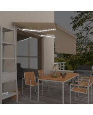 Auvent automatique store capteur de vent LED 3,5x2,5 m Crème | Mobilier & Déco