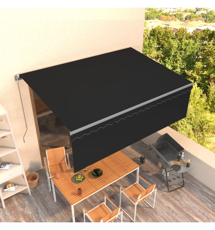 Auvent manuel rétractable avec store 4x3 m Anthracite | Mobilier & Déco