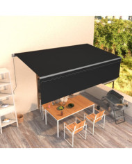 Auvent rétractable manuel avec store 5x3 m Anthracite | Mobilier & Déco