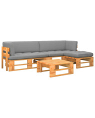 Salon de jardin palette 4 pcs Pin imprégné de marron miel | Mobilier & Déco