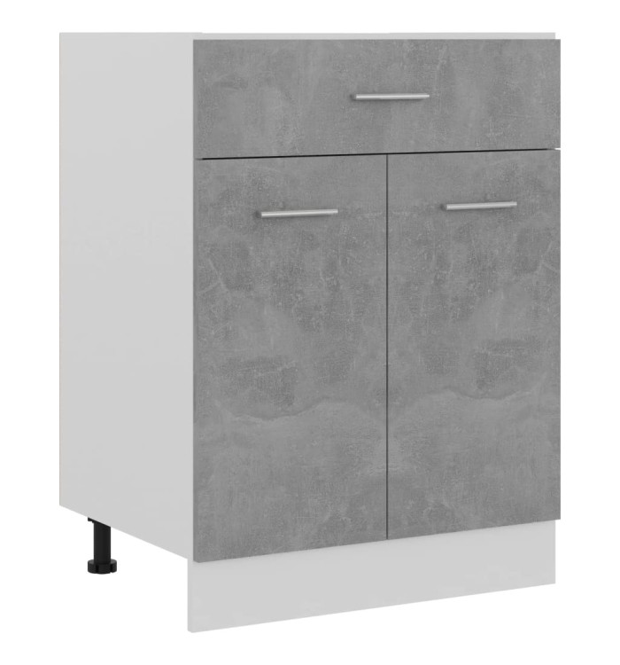Armoire de plancher à tiroir Gris béton Bois d’ingénierie | Mobilier & Déco