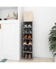 Armoire à chaussures Gris béton 27,5x27x102cm Bois d'ingénierie | Mobilier & Déco