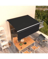 Auvent rétractable manuel avec store 3,5x2,5 m Anthracite | Mobilier & Déco