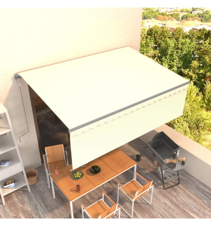 Auvent automatique rétractable avec store 4x3 m Crème | Mobilier & Déco