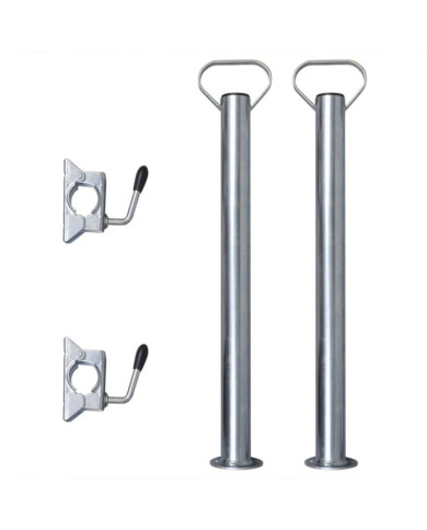 2 tubes de support et 2 pinces fendues pour roue de jauge 48 mm | Mobilier & Déco