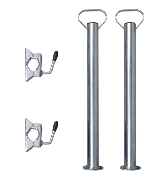 2 tubes de support et 2 pinces fendues pour roue de jauge 48 mm | Mobilier & Déco