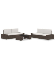 Salon de jardin 5 pcs Résine tressée Marron | Mobilier & Déco
