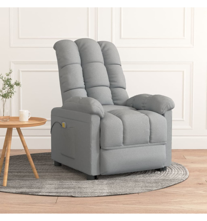 Fauteuil de massage Gris clair Tissu | Mobilier & Déco