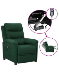 Fauteuil inclinable électrique Vert foncé Tissu | Mobilier & Déco
