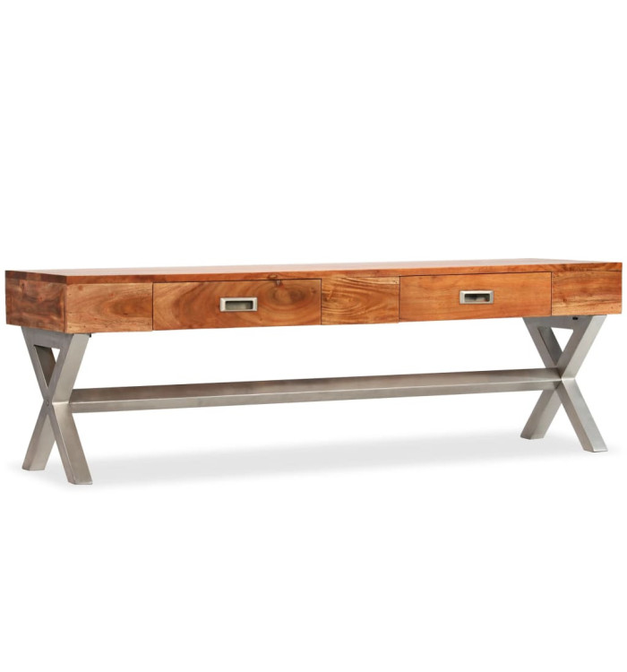 Meuble TV avec tiroirs bois d’acacia massif 140 cm | Mobilier & Déco