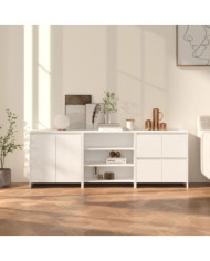 Buffets 3 pcs Blanc Bois d'ingénierie | Mobilier & Déco