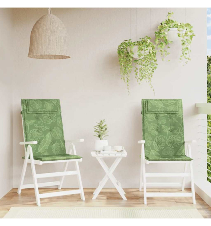 Coussins de chaise à dossier haut lot de 2 modèle de feuille | Mobilier & Déco