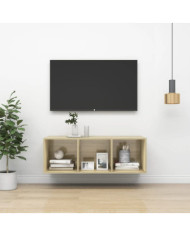 Meuble TV mural Chêne sonoma 37x37x107 cm Bois d’ingénierie | Mobilier & Déco