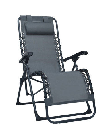 Chaise pliable de terrasse Gris Textilène | Mobilier & Déco