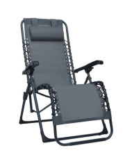 Chaise pliable de terrasse Gris Textilène | Mobilier & Déco