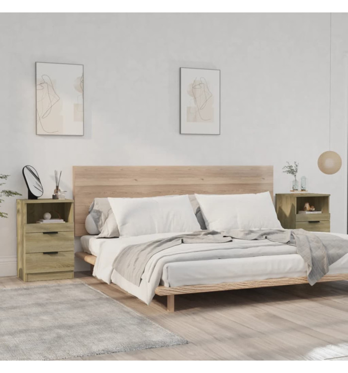 Tables de chevet 2 pcs Chêne Sonoma Bois d'ingénierie | Mobilier & Déco