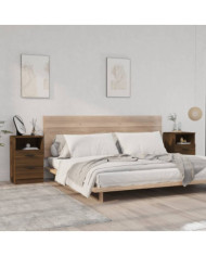Tables de chevet 2 pcs Chêne marron Bois d'ingénierie | Mobilier & Déco
