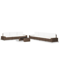 Salon de jardin 8 pcs Résine tressée Marron | Mobilier & Déco