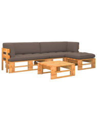 Salon de jardin palette 4 pcs Pin imprégné de marron miel | Mobilier & Déco