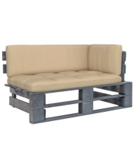 Canapé d'angle palette de jardin Gris Bois de pin imprégné | Mobilier & Déco
