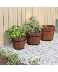 Ensemble de jardinière godet 3 pcs bois massif de sapin | Mobilier & Déco