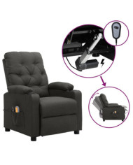 Fauteuil électrique de massage Gris foncé Tissu | Mobilier & Déco