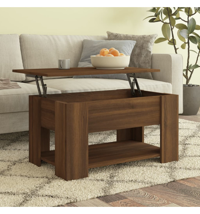 Table basse Chêne marron 79x49x41 cm Bois d'ingénierie | Mobilier & Déco