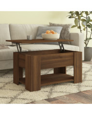 Table basse Chêne marron 79x49x41 cm Bois d'ingénierie | Mobilier & Déco