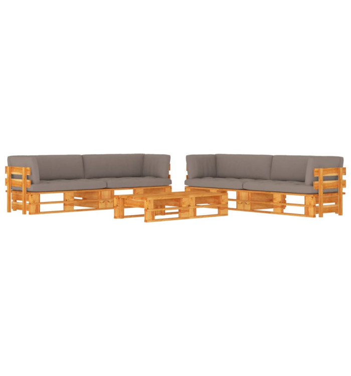 Salon de jardin palette 6 pcs Pin imprégné de marron miel | Mobilier & Déco