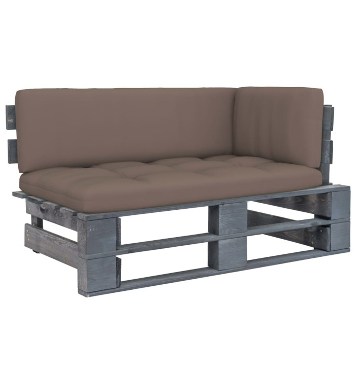 Canapé d'angle palette de jardin Gris Bois de pin imprégné | Mobilier & Déco