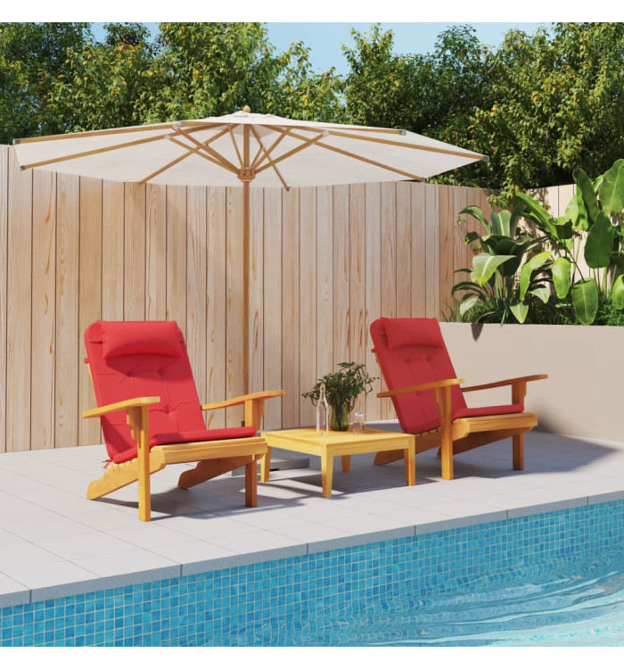 Coussins de chaise adirondack lot de 2 rouge tissu oxford | Mobilier & Déco
