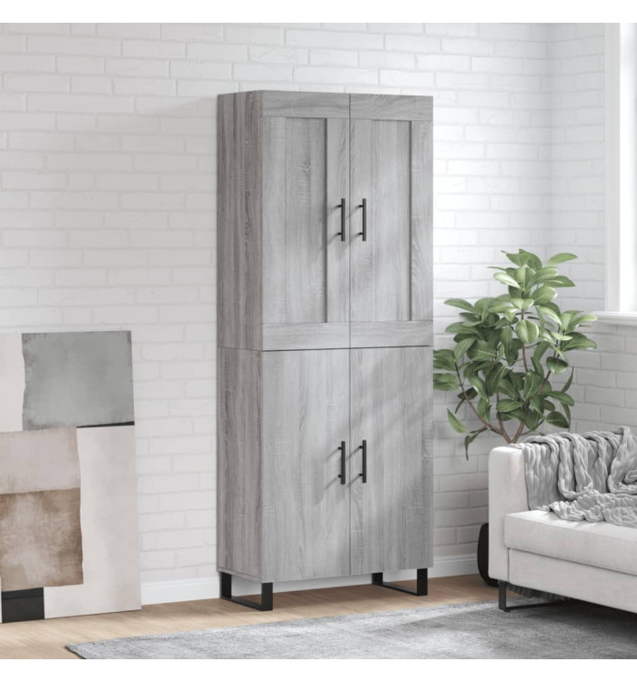 Buffet haut Sonoma gris 69,5x34x180 cm Bois d'ingénierie | Mobilier & Déco