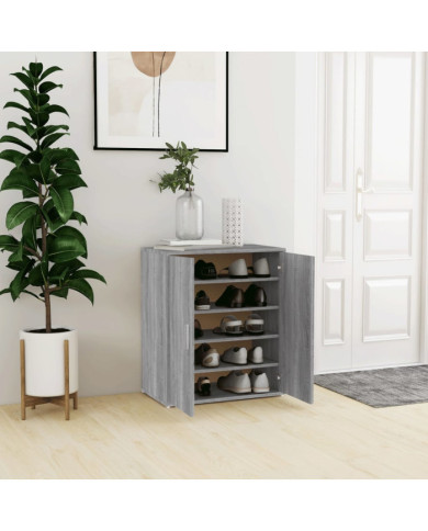 Meuble à chaussures Sonoma gris 60x35x70 cm Bois d'ingénierie | Mobilier & Déco