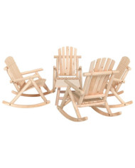 Ensemble de salon de jardin 5 pcs bois massif d'épicéa | Mobilier & Déco