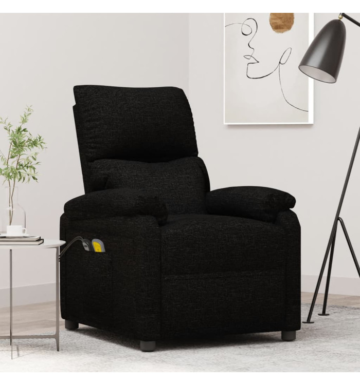 Fauteuil électrique de massage Noir Tissu | Mobilier & Déco