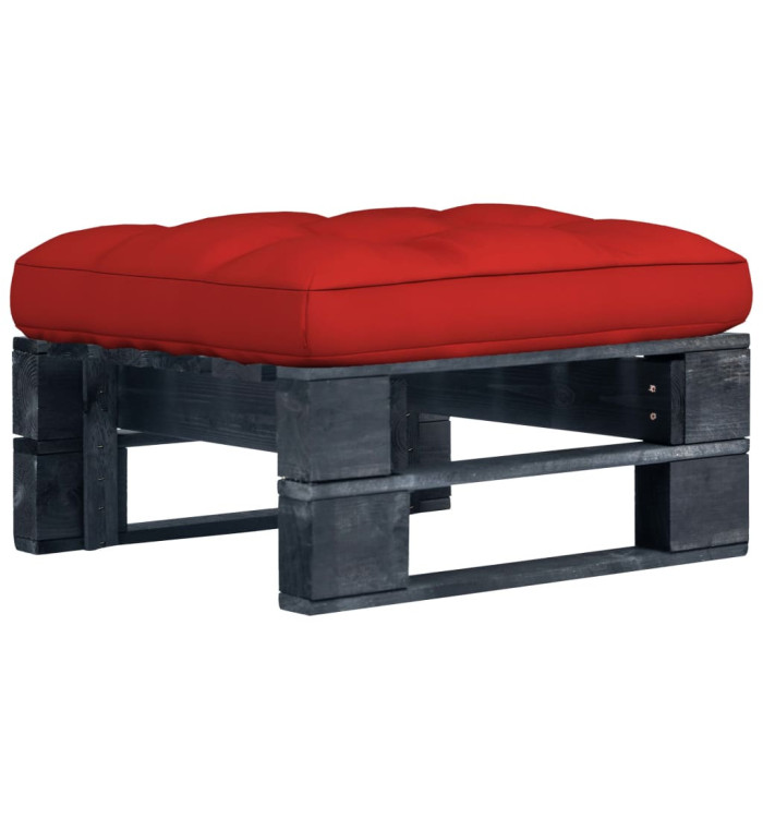 Pouf palette de jardin noir bois de pin imprégné | Mobilier & Déco