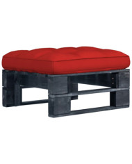 Pouf palette de jardin noir bois de pin imprégné | Mobilier & Déco