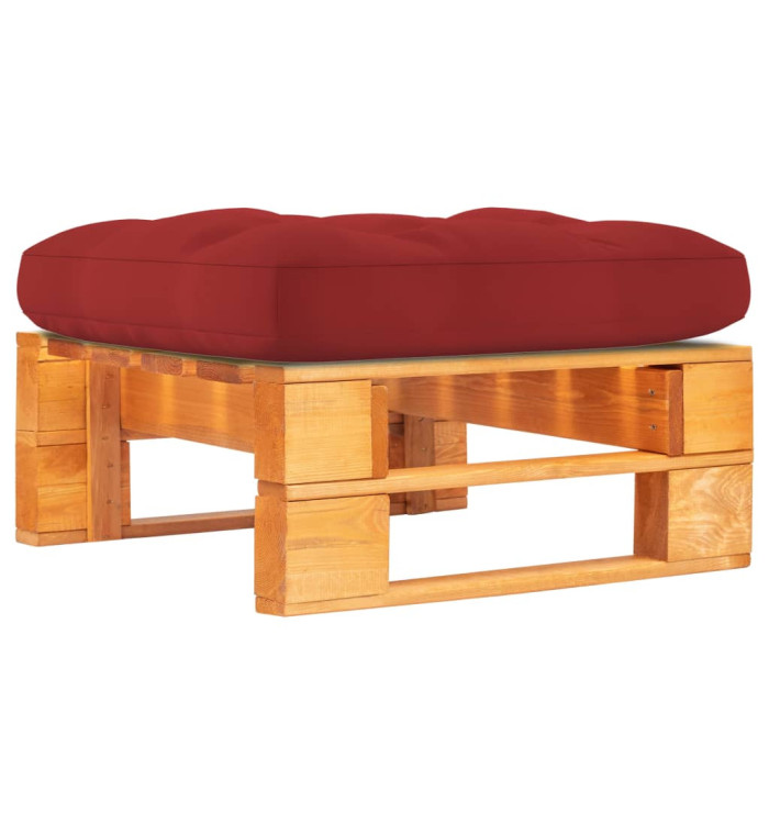Pouf palette de jardin marron miel bois de pin imprégné | Mobilier & Déco