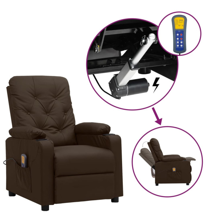 Fauteuil de massage Marron Similicuir | Mobilier & Déco
